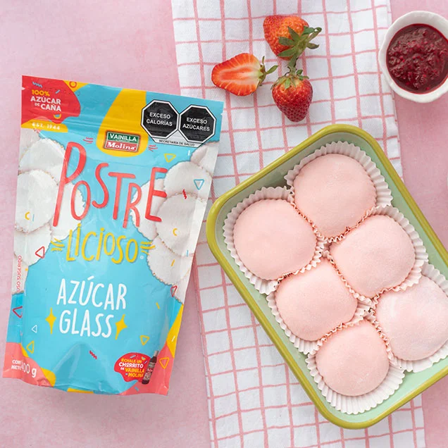 Mochis rellenos de fresas con crema